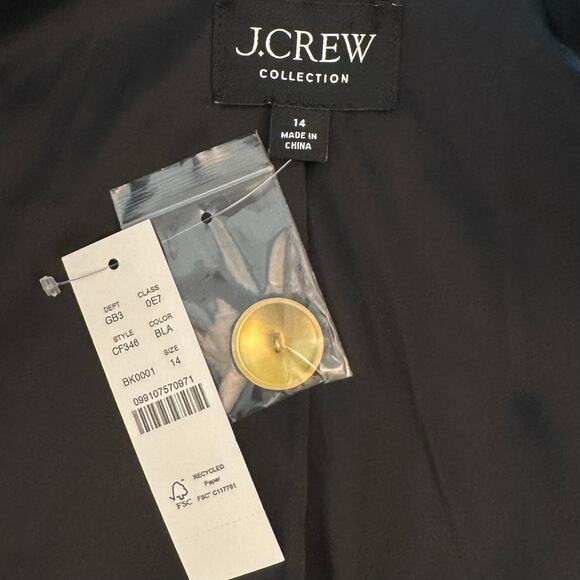 J. Crew Collection Helena Black Metallic Corduroy Jacket Blazer 14 NWT - Picture 13 of 15